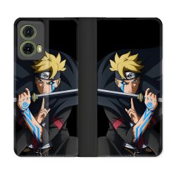 Housse cuir portefeuille Pour Motorola G85 5G Manga Boruto Tatouage