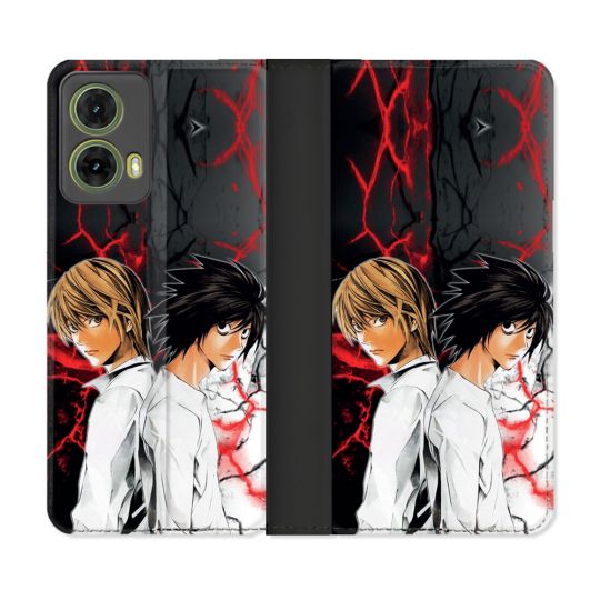 Housse cuir portefeuille Pour Motorola G85 5G Manga Death Note Duo