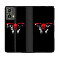 Housse cuir portefeuille Pour Motorola G85 5G Manga Death Note Noir