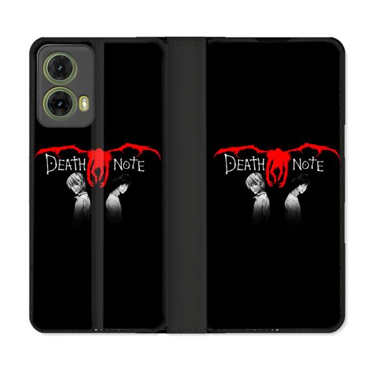 Housse cuir portefeuille Pour Motorola G85 5G Manga Death Note Noir