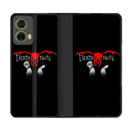 Housse cuir portefeuille Pour Motorola G85 5G Manga Death Note Noir