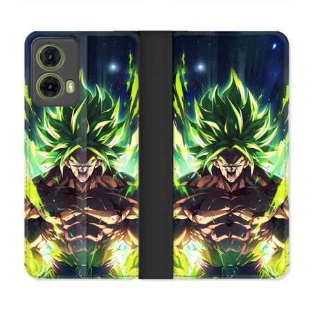 Housse cuir portefeuille Pour Motorola G85 5G Manga Dragon Ball Broly
