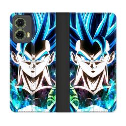Housse cuir portefeuille Pour Motorola G85 5G Manga Dragon Ball Gogeta Visage