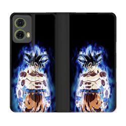 Housse cuir portefeuille Pour Motorola G85 5G Manga Dragon Ball Sangoku Noir