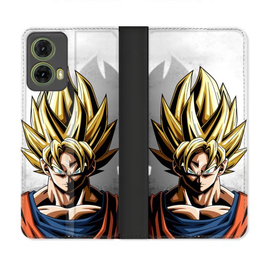Housse cuir portefeuille Pour Motorola G85 5G Manga Dragon Ball Sangoku Portrait
