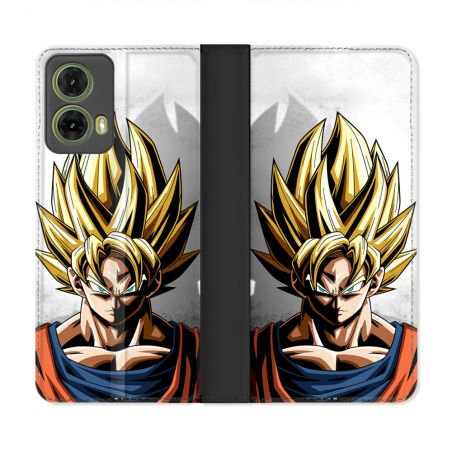Housse cuir portefeuille Pour Motorola G85 5G Manga Dragon Ball Sangoku Portrait