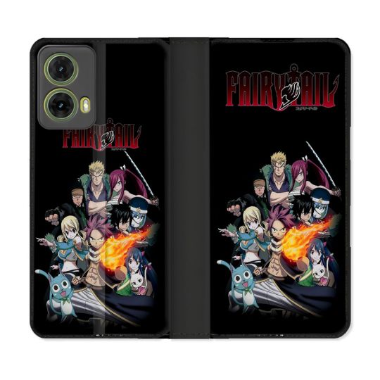 Housse cuir portefeuille Pour Motorola G85 5G Manga Fairy Tail Logo Team