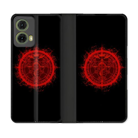 Housse cuir portefeuille Pour Motorola G85 5G Manga Fullmetal Alchemist Logo