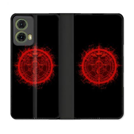 Housse cuir portefeuille Pour Motorola G85 5G Manga Fullmetal Alchemist Logo
