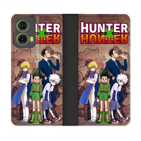 Housse cuir portefeuille Pour Motorola G85 5G Manga Hunter X Hunter Vintage