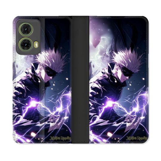 Housse cuir portefeuille Pour Motorola G85 5G Manga Jujutsu Kaisen Gojo Saturo