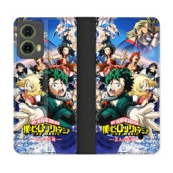 Housse cuir portefeuille Pour Motorola G85 5G Manga My Hero Academia Affiche