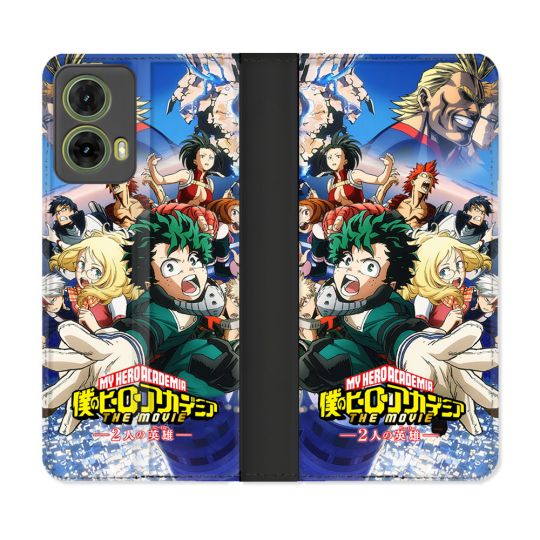 Housse cuir portefeuille Pour Motorola G85 5G Manga My Hero Academia Affiche