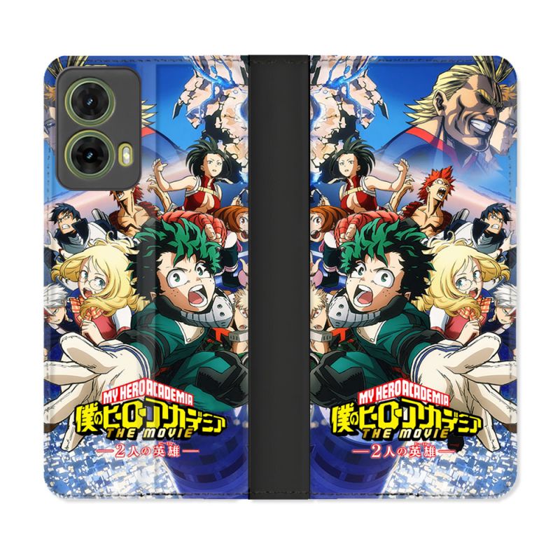 Housse cuir portefeuille Pour Motorola G85 5G Manga My Hero Academia Affiche