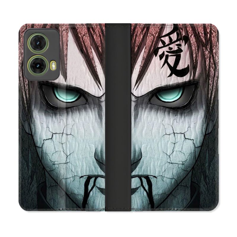 Housse cuir portefeuille Pour Motorola G85 5G Manga Naruto Gaara