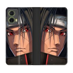 Housse cuir portefeuille Pour Motorola G85 5G Manga Naruto Itachi Visage