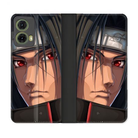 Housse cuir portefeuille Pour Motorola G85 5G Manga Naruto Itachi Visage