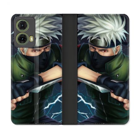 Housse cuir portefeuille Pour Motorola G85 5G Manga Naruto Kakashi