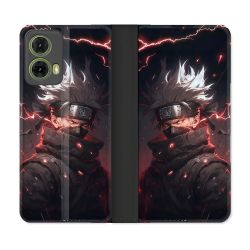 Housse cuir portefeuille Pour Motorola G85 5G Manga Naruto Kakashi Dark