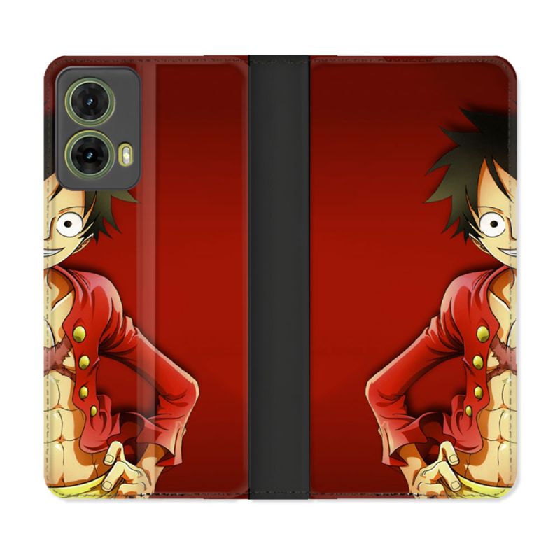 Housse cuir portefeuille Pour Motorola G85 5G Manga One Piece Luffy