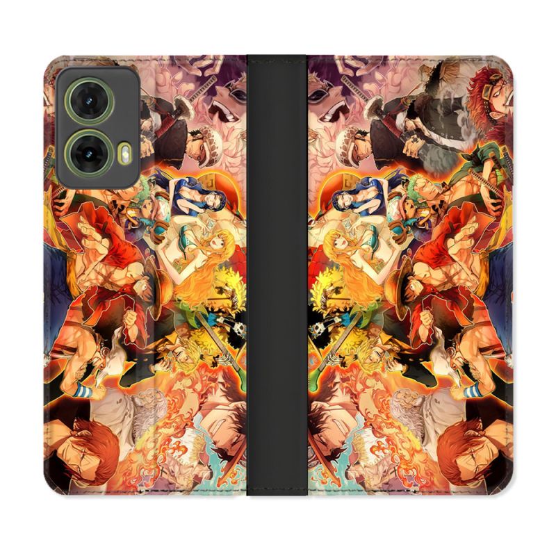 Housse cuir portefeuille Pour Motorola G85 5G Manga One Piece Nakama