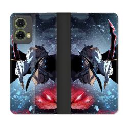 Housse cuir portefeuille Pour Motorola G85 5G Manga Solo Leveling Sung Epee