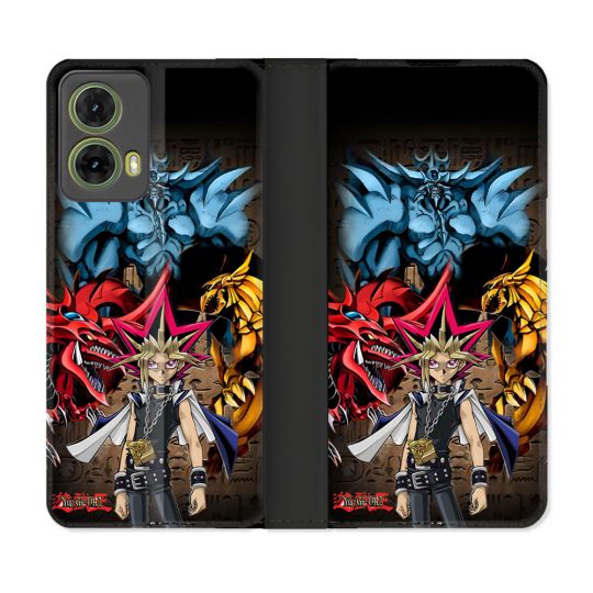 Housse cuir portefeuille Pour Motorola G85 5G Manga Yu Gi Oh