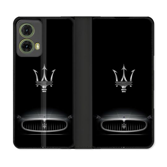 Housse cuir portefeuille Pour Motorola G85 5G Maserati