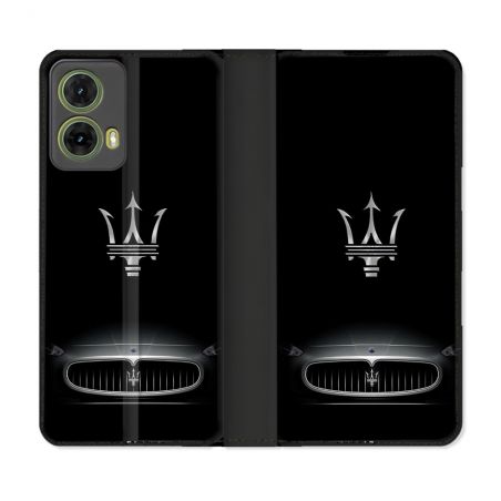 Housse cuir portefeuille Pour Motorola G85 5G Maserati