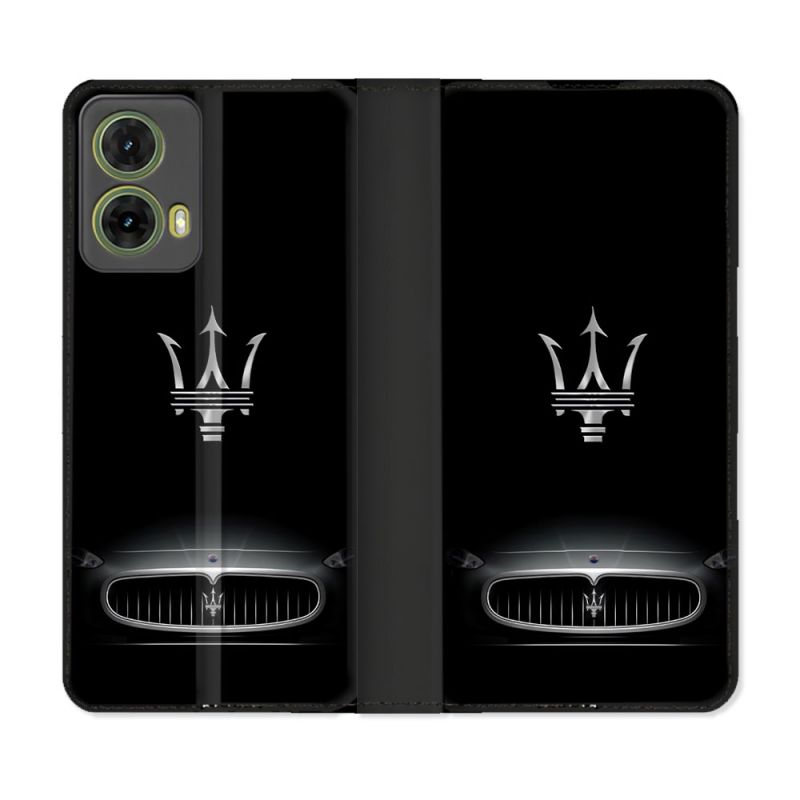 Housse cuir portefeuille Pour Motorola G85 5G Maserati