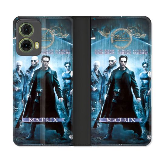 Housse cuir portefeuille Pour Motorola G85 5G Matrix Affiche