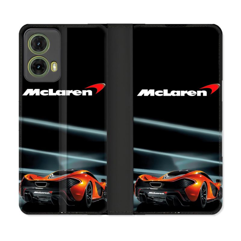 Housse cuir portefeuille Pour Motorola G85 5G Mc Laren