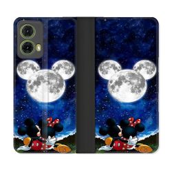 Housse cuir portefeuille Pour Motorola G85 5G Mickey Minnie