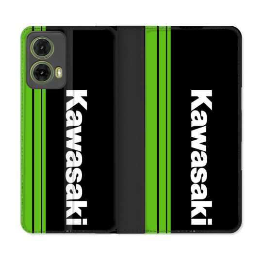 Housse cuir portefeuille Pour Motorola G85 5G Moto Kawasaki