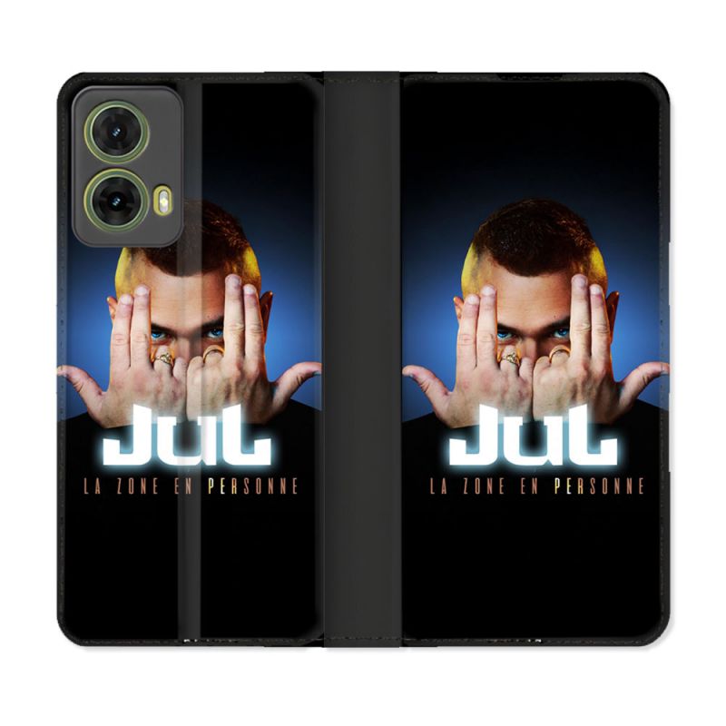 Housse cuir portefeuille Pour Motorola G85 5G Musique Jul Signe