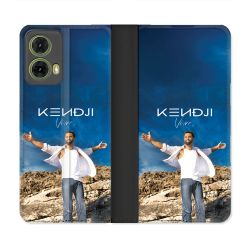 Housse cuir portefeuille Pour Motorola G85 5G Musique Kendji