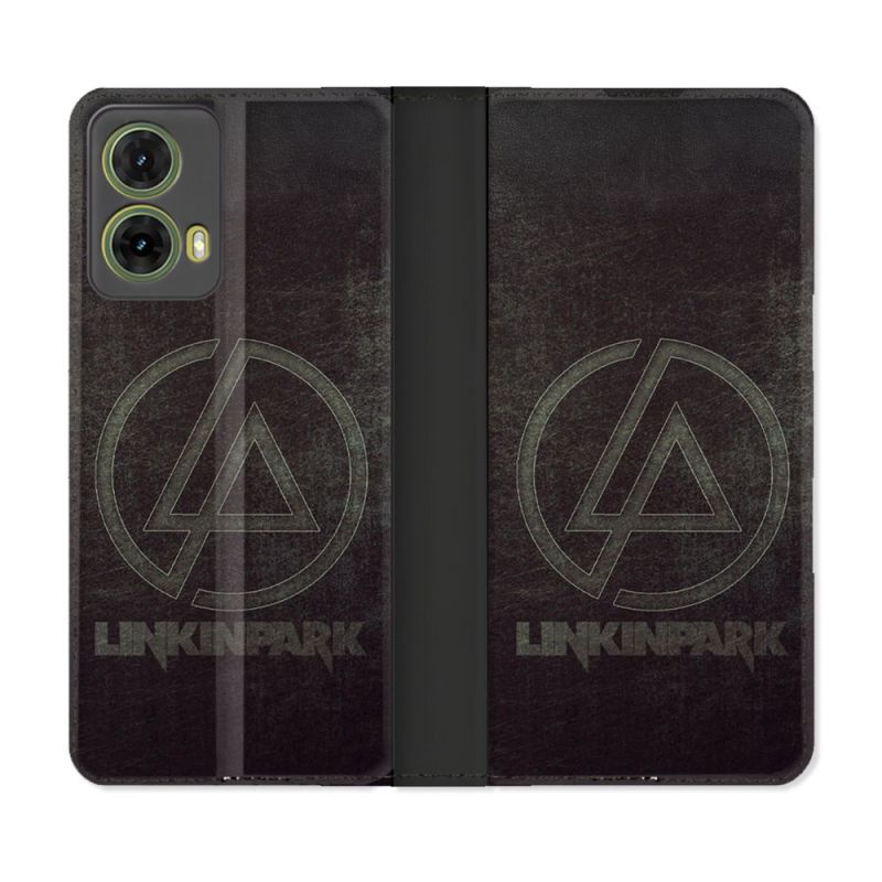 Housse cuir portefeuille Pour Motorola G85 5G Musique Rock Linkin Park