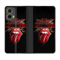 Housse cuir portefeuille Pour Motorola G85 5G Musique Rolling Stones