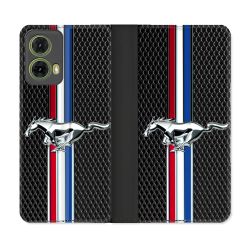 Housse cuir portefeuille Pour Motorola G85 5G Mustang