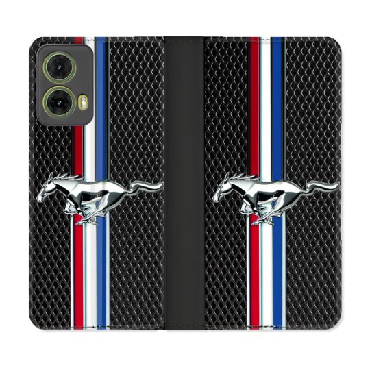 Housse cuir portefeuille Pour Motorola G85 5G Mustang