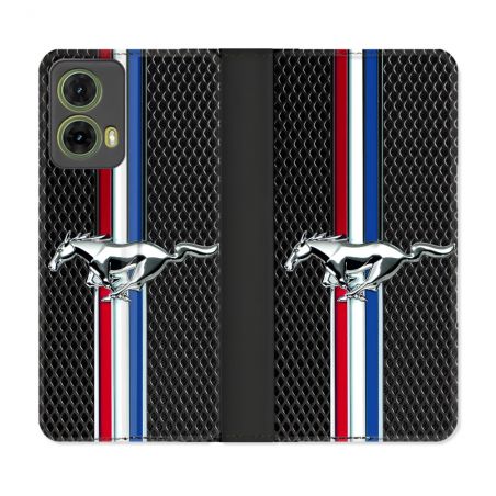 Housse cuir portefeuille Pour Motorola G85 5G Mustang