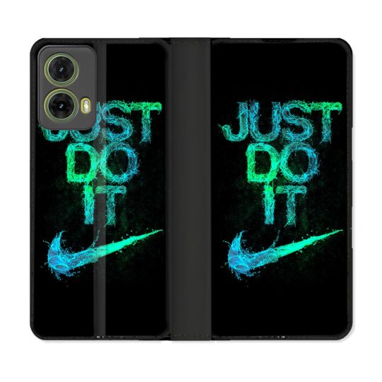 Housse cuir portefeuille Pour Motorola G85 5G Nike Just Do It