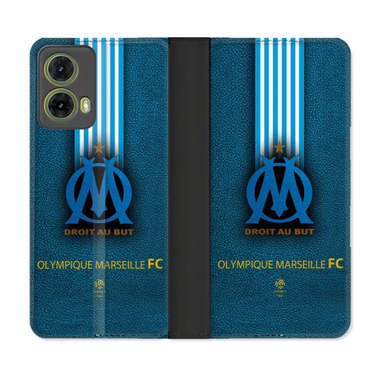 Housse cuir portefeuille Pour Motorola G85 5G Olympique Marseille OM Bande