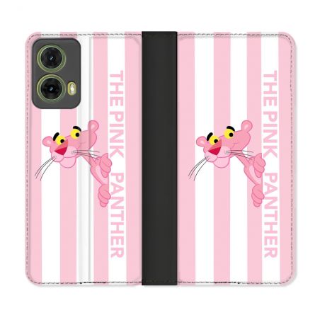 Housse cuir portefeuille Pour Motorola G85 5G Panthere Rose