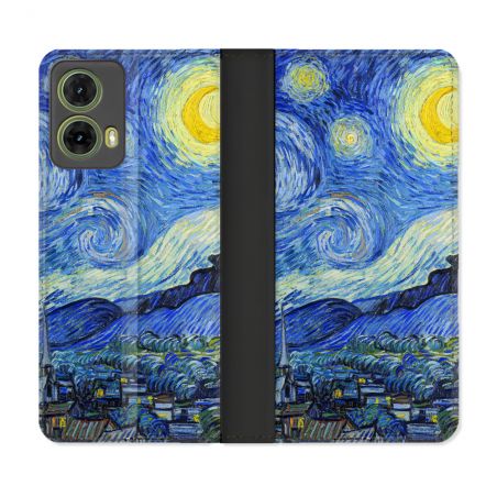 Housse cuir portefeuille Pour Motorola G85 5G Peinture La nuit étoilée