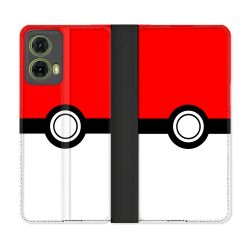 Housse cuir portefeuille Pour Motorola G85 5G Pokemon Pokeball