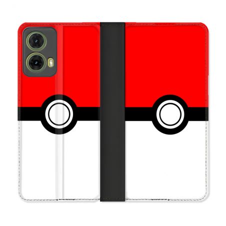 Housse cuir portefeuille Pour Motorola G85 5G Pokemon Pokeball