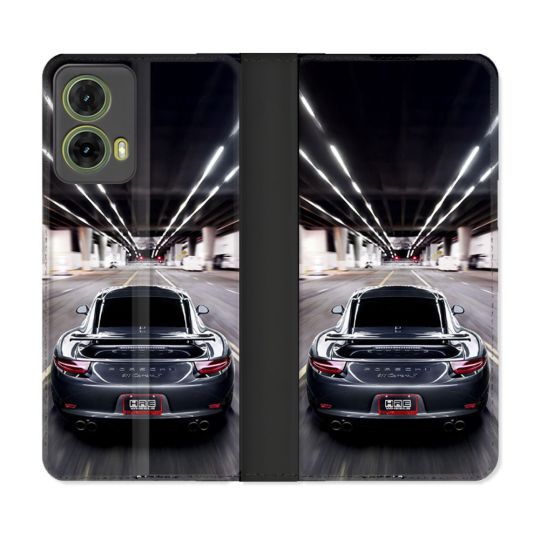 Housse cuir portefeuille Pour Motorola G85 5G Porsche 911