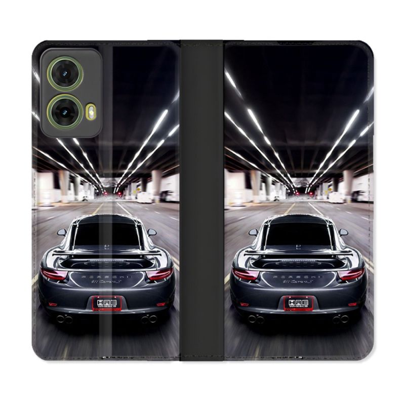 Housse cuir portefeuille Pour Motorola G85 5G Porsche 911