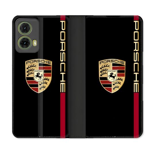 Housse cuir portefeuille Pour Motorola G85 5G Porsche Line